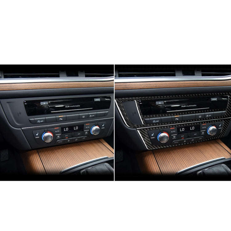Car Carbon Fiber Air Conditioning CD Panel Decorative Sticker for Audi A6 S6 C7 A7 S7 4G8 2012-20...