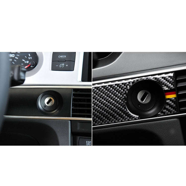Car Carbon Fiber German Flag Color Keyhole Decorative Sticker for Audi A6 2005-2011, Left Drive