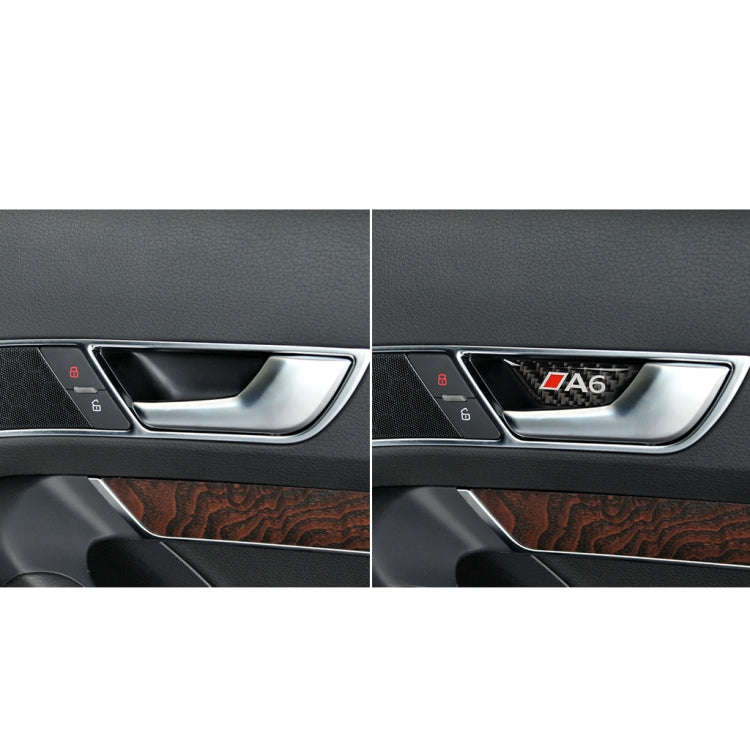 Car Carbon Fiber Door Bowl Anti-scratch Sticker for Audi A6 2005-2011, Left and Right Drive Unive...