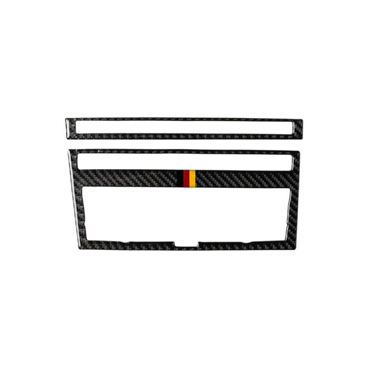 Car Carbon Fiber German Flag Color Air Conditioning CD Panel Decorative Sticker for Audi A6 2005-...