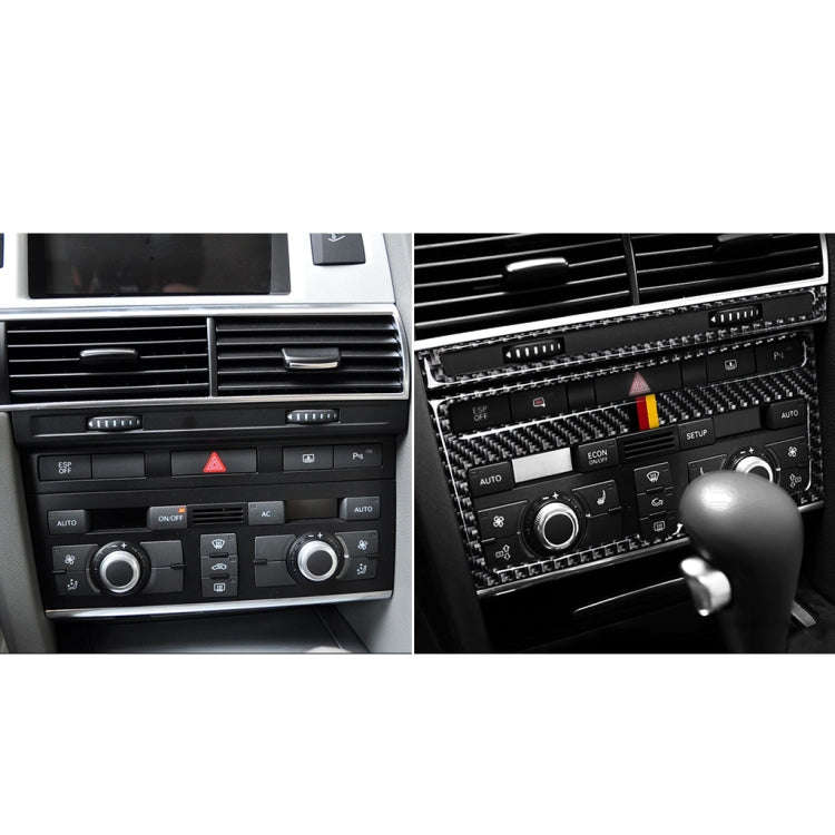 Car Carbon Fiber German Flag Color Air Conditioning CD Panel Decorative Sticker for Audi A6 2005-...