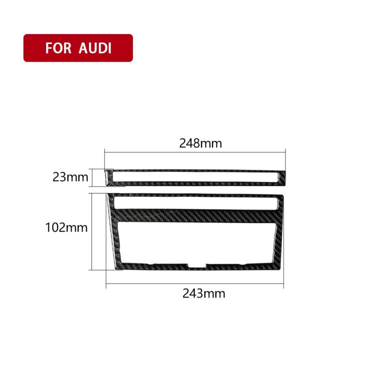 Car Carbon Fiber Solid Color Air Conditioning CD Panel Decorative Sticker for Audi A6 2005-2011, ...