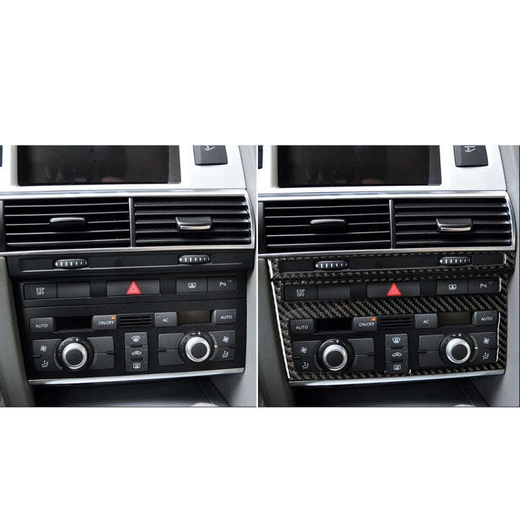 Car Carbon Fiber Solid Color Air Conditioning CD Panel Decorative Sticker for Audi A6 2005-2011, ...