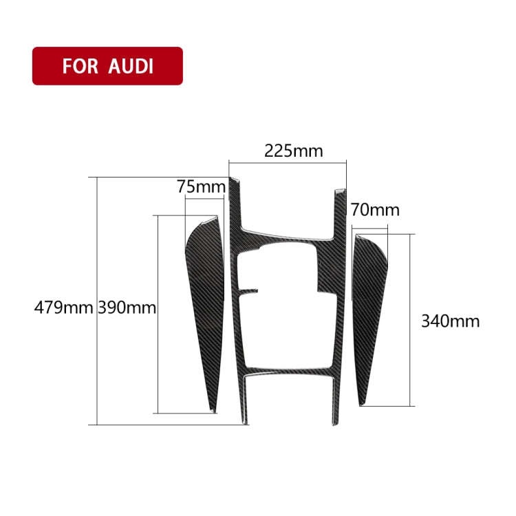 Car Carbon Fiber Gear Shift Position + Side Panel Decorative Sticker for Audi A6 2005-2011, Left ...