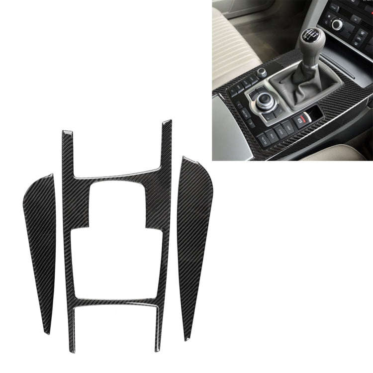 Car Carbon Fiber Gear Shift Position + Side Panel Decorative Sticker for Audi A6 2005-2011, Right...