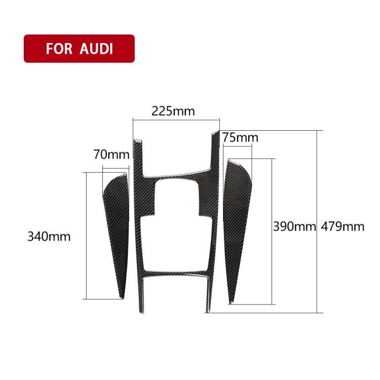 Car Carbon Fiber Gear Shift Position + Side Panel Decorative Sticker for Audi A6 2005-2011, Right...