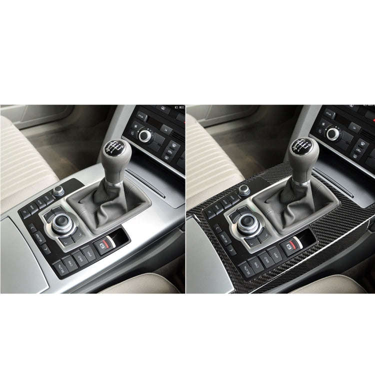 Car Carbon Fiber Gear Shift Position + Side Panel Decorative Sticker for Audi A6 2005-2011, Right...