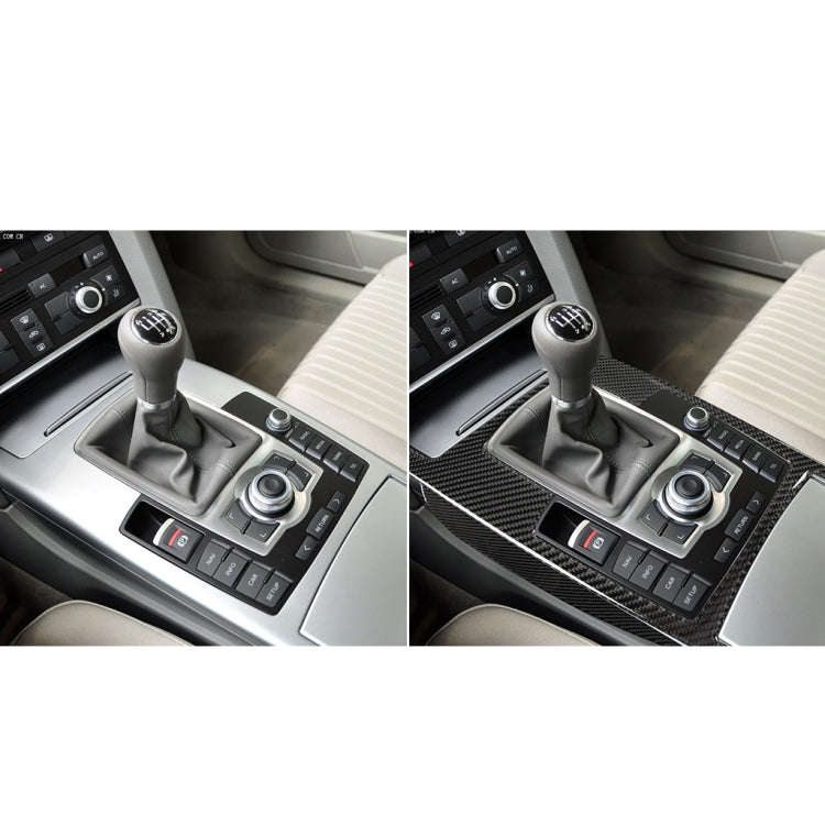 Car Carbon Fiber Gear Shift Position + Side Panel Decorative Sticker for Audi A6 2005-2011, Left ...