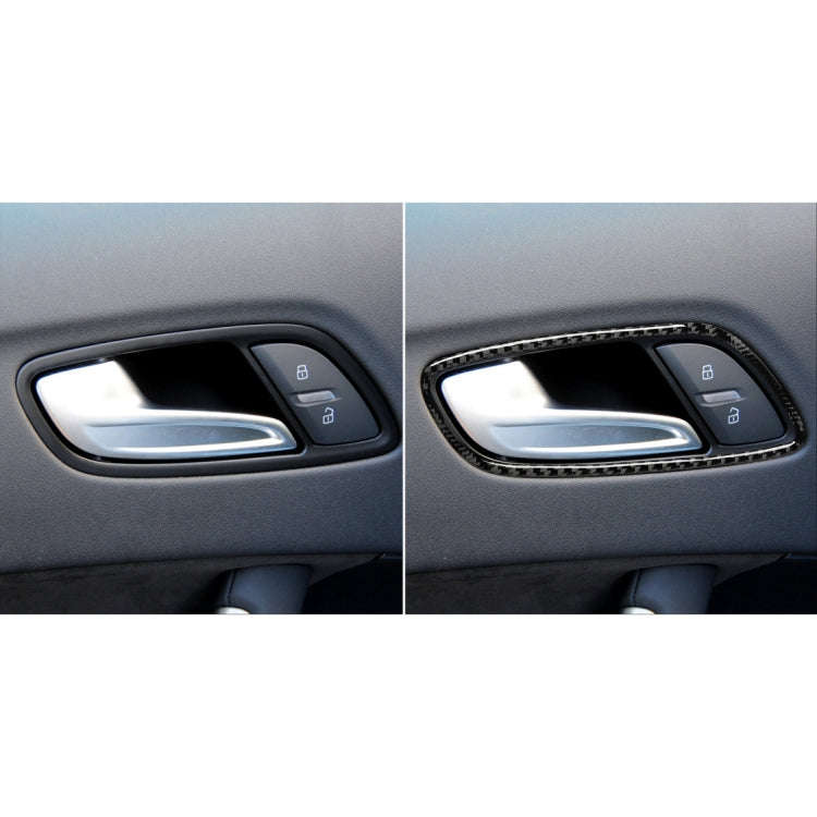 Car Carbon Fiber Door Handle Frame Decorative Sticker for Audi TT 8n 8J MK123 TTRS 2008-2014, Lef...