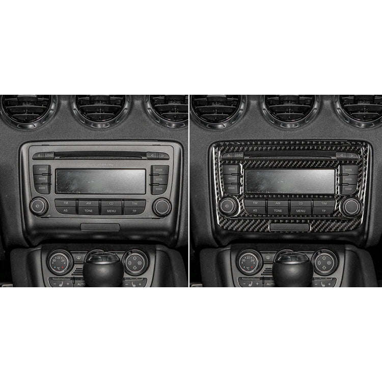 Car Carbon Fiber Air Conditioning CD Panel Decorative Sticker for Audi TT 8n 8J MK123 TTRS 2008-2...