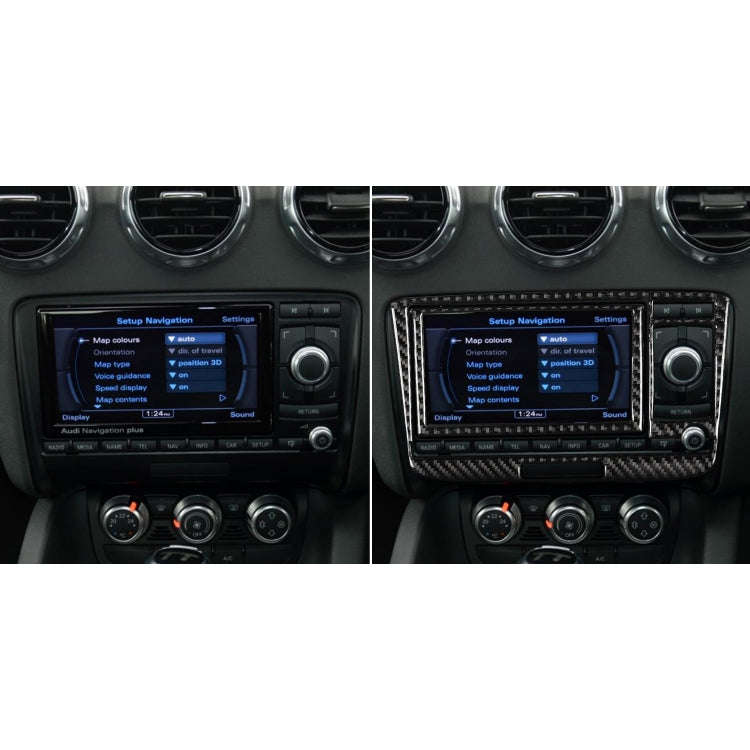 Car Carbon Fiber Air Conditioning CD Panel Decorative Sticker for Audi TT 8n 8J MK123 TTRS 2008-2...