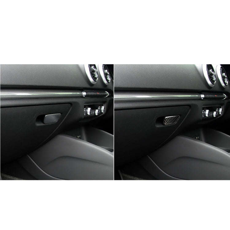 Car Carbon Fiber Passenger Seat Hand Box Switch Decorative Sticker for Audi A3 / 8V 2014-2019, Ri...