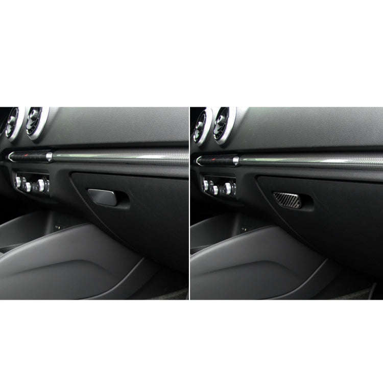 Car Carbon Fiber Passenger Seat Hand Box Switch Decorative Sticker for Audi A3 / 8V 2014-2019, Le...