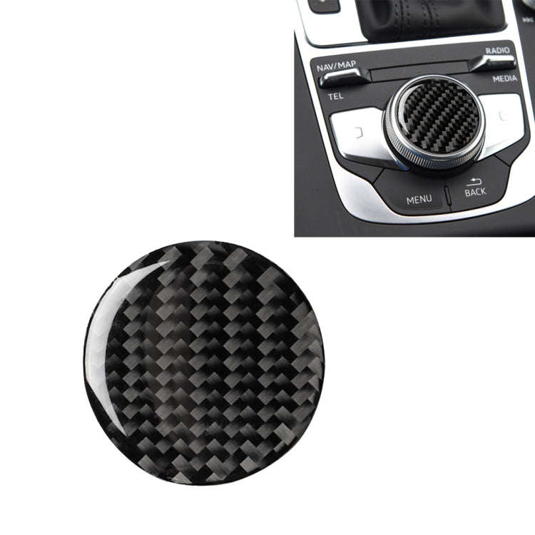 Car Carbon Fiber Central Control Knob Decorative Sticker for Audi A3 / A4L 2014-2019, Left and Ri...