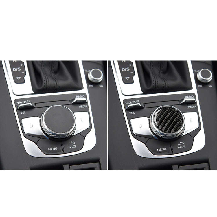 Car Carbon Fiber Central Control Knob Decorative Sticker for Audi A3 / A4L 2014-2019, Left and Ri...