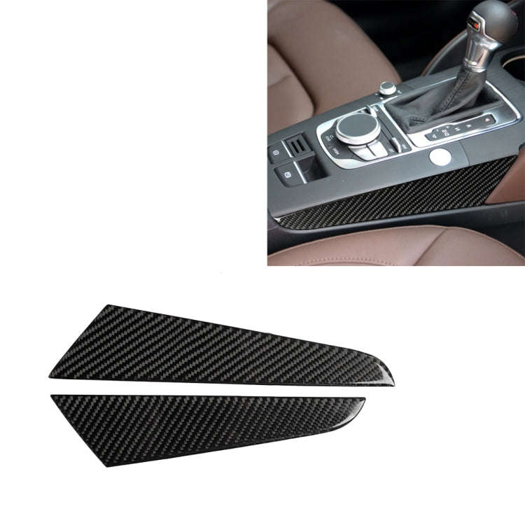 Car Carbon Fiber Gear Shift Position Side Panel Decorative Sticker for Audi A3 2014-2019, Right D...