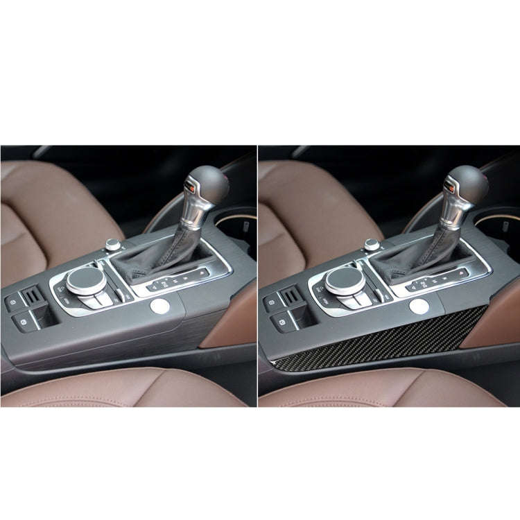 Car Carbon Fiber Gear Shift Position Side Panel Decorative Sticker for Audi A3 2014-2019, Right D...