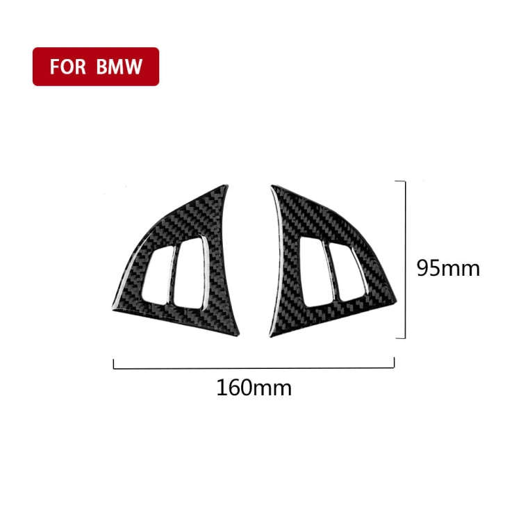 2 in 1 Car Carbon Fiber Solid Color Steering Wheel Buttons Decorative Sticker for BMW E70 X5 2008...