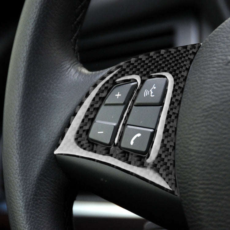 2 in 1 Car Carbon Fiber Solid Color Steering Wheel Buttons Decorative Sticker for BMW E70 X5 2008...