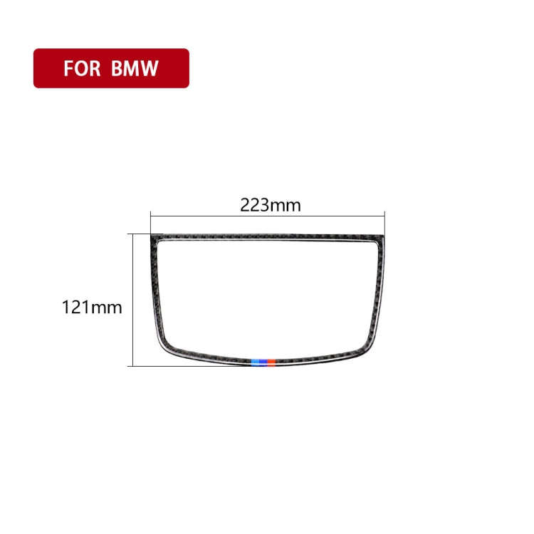 Car Carbon Fiber Tricolor Dashboard Horn Frame Decorative Sticker for BMW E70 X5 / E71 X6 2008-20...