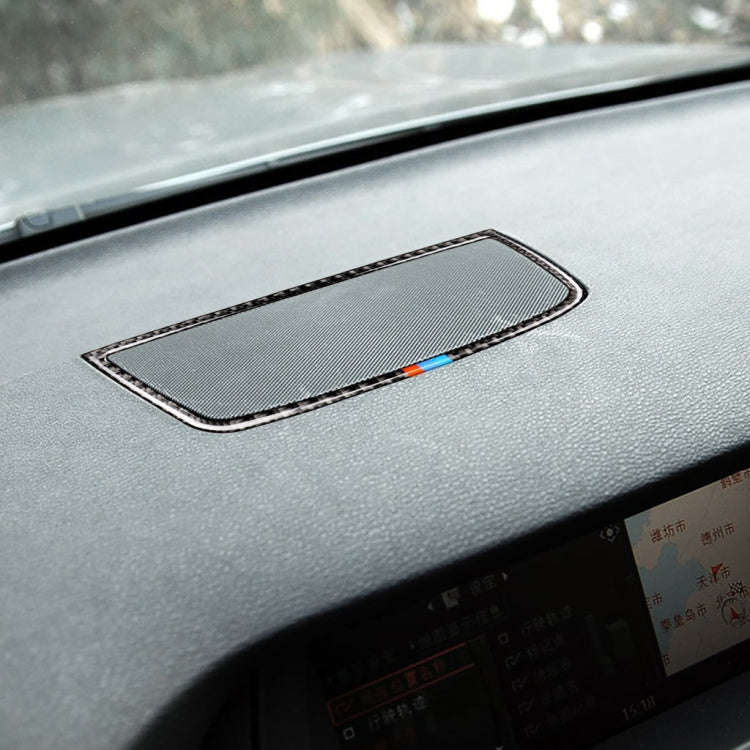 Car Carbon Fiber Tricolor Dashboard Horn Frame Decorative Sticker for BMW E70 X5 / E71 X6 2008-20...