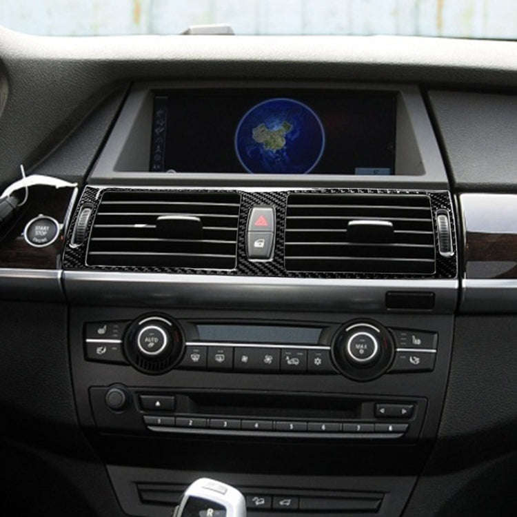 Car Carbon Fiber Solid Color Middle Air Outlet Decorative Sticker for BMW E70 X5 / E71 X6 2008-20...