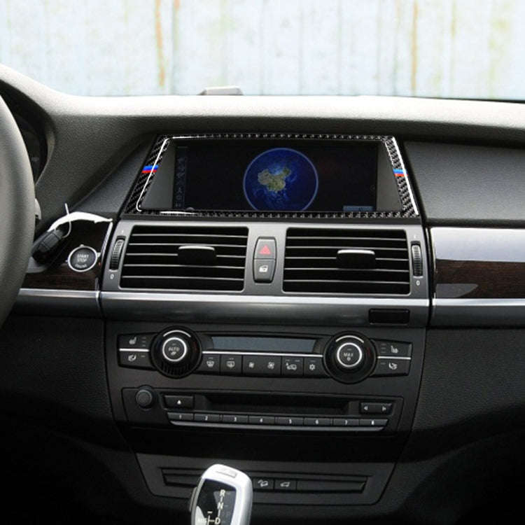 Car Carbon Fiber Tricolor Navigation Frame Decorative Sticker for BMW E70 X5 / E71 X6 2008-2013, ...
