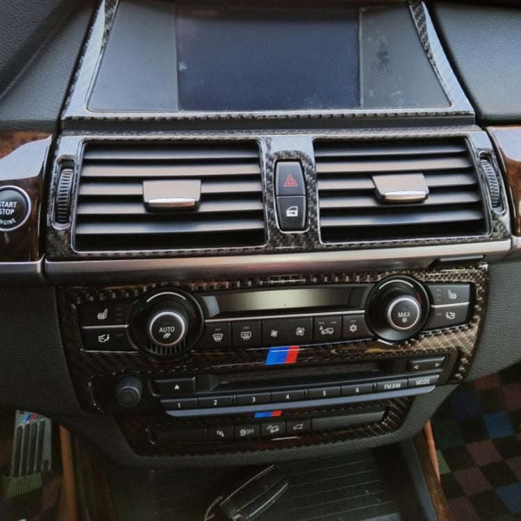 Car Carbon Fiber Solid Color Navigation Frame Decorative Sticker for BMW E70 X5 / E71 X6 2008-201...