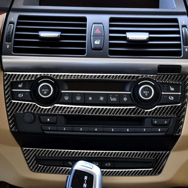 2 in 1 Car Carbon Fiber Solid Color Air Conditioner Set Decorative Sticker for BMW E70 X5 2008-20...