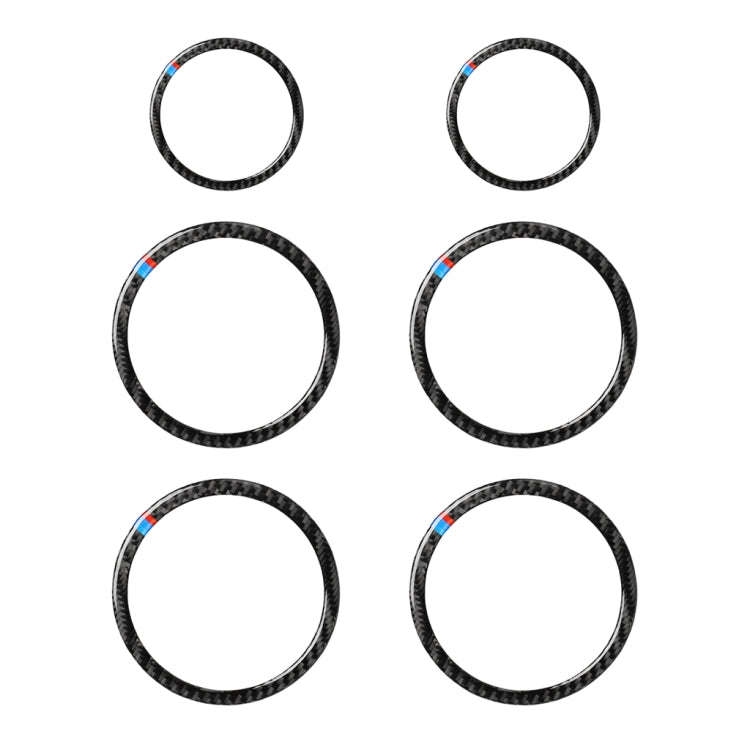6 in 1 Car Carbon Fiber Tricolor Horn Ring Decorative Sticker for BMW 2008-2013 E70 / 2008-2014 E...