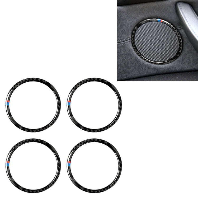 4 in 1 Car Carbon Fiber Tricolor Horn Ring Decorative Sticker for BMW 2008-2013 E70 / 2008-2014 E...