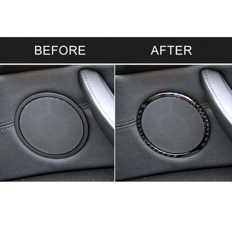 4 in 1 Car Carbon Fiber Tricolor Horn Ring Decorative Sticker for BMW 2008-2013 E70 / 2008-2014 E...