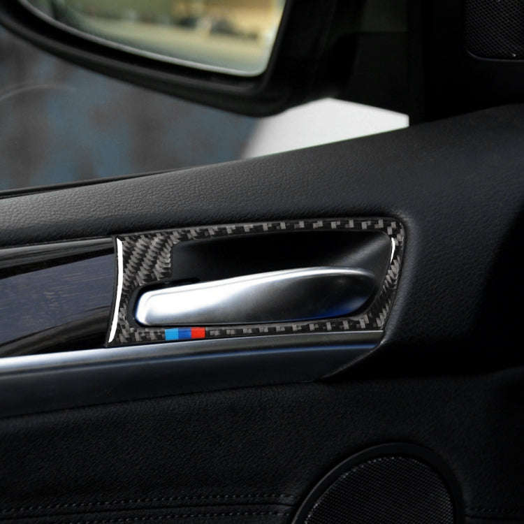 4 in 1 Car Carbon Fiber Tricolor Door Handle Decorative Sticker for BMW 2008-2014 X5 E70 / E71, L...