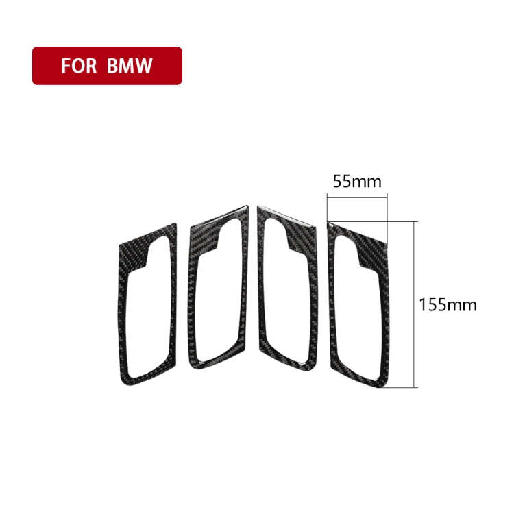 4 in 1 Car Carbon Fiber Solid Color Door Handle Decorative Sticker for BMW 2008-2014 X5 E70 / E71...