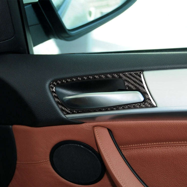 4 in 1 Car Carbon Fiber Solid Color Door Handle Decorative Sticker for BMW 2008-2014 X5 E70 / E71...