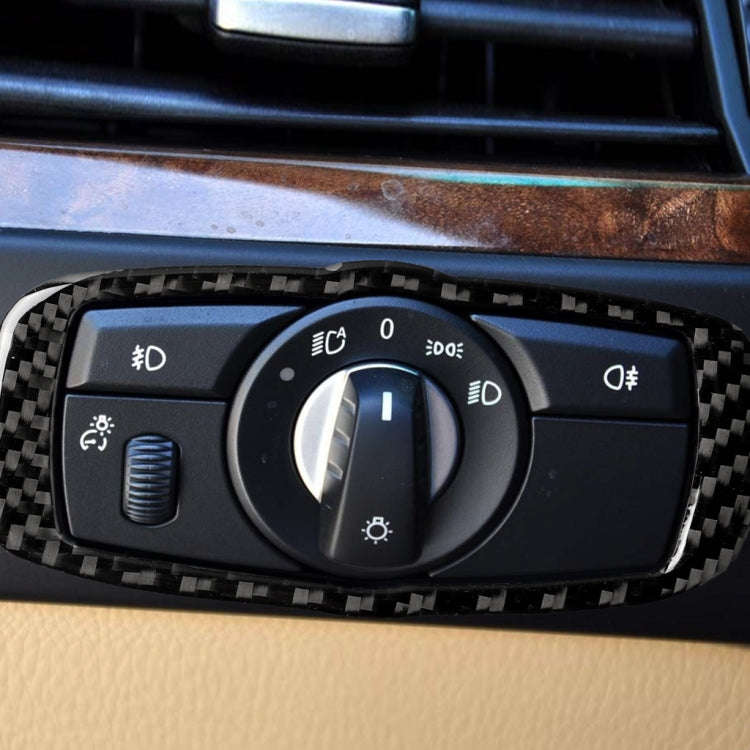 Car Carbon Fiber Solid Color Headlight Switch Frame Decorative Sticker for BMW 2008-2013 X5 E70 /...