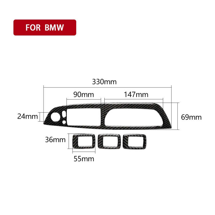 4 in 1 Car Carbon Fiber Solid Color Window Lift Switch Panel Decorative Sticker for BMW 2008-2013...