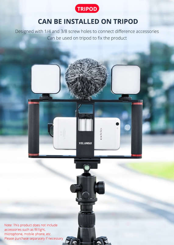 YELANGU PC05 YLG0909B Vlogging Live Broadcast Smartphone Metal Cage Video Rig Filmmaking Recordin...