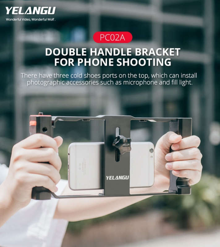 YELANGU PC02A Vlogging Live Broadcast Plastic Cage Video Rig Filmmaking Stabilizer Bracket for iP...