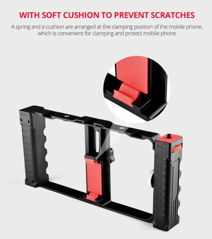 YELANGU PC02A Vlogging Live Broadcast Plastic Cage Video Rig Filmmaking Stabilizer Bracket for iP...