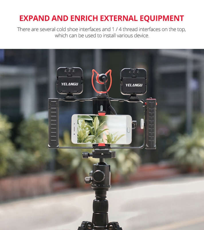 YELANGU PC02A Vlogging Live Broadcast Plastic Cage Video Rig Filmmaking Stabilizer Bracket for iP...