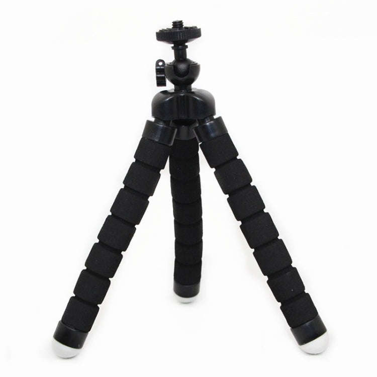 Mini Octopus Flexible Foam Tripod Holder with Phone Clamp & Remote Control(Black)