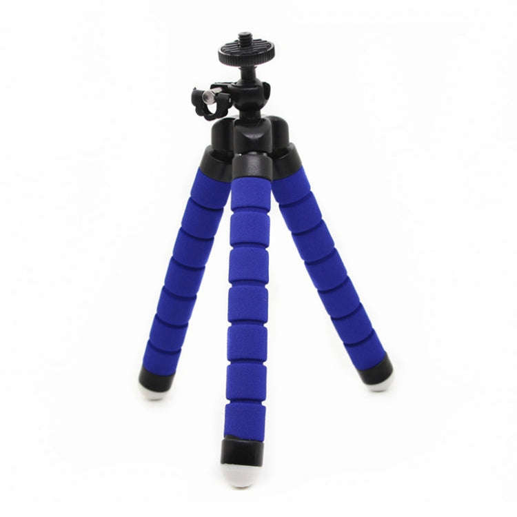 Mini Octopus Flexible Foam Tripod Holder with Phone Clamp & Remote Control (Blue)