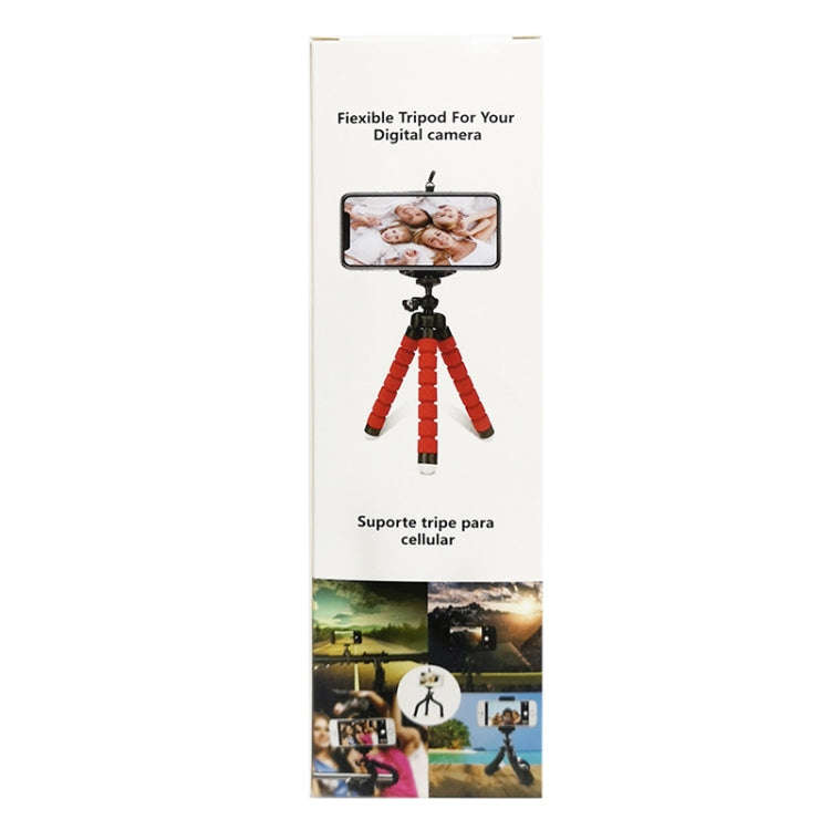 Mini Octopus Flexible Foam Tripod Holder with Phone Clamp & Remote Control (Blue)