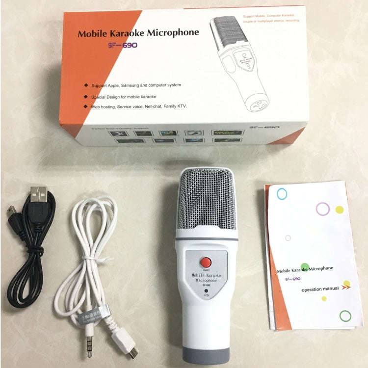 SF-690 Mobile Phone Karaoke Recording Condenser Microphone, Professional Karaoke Live Chat Capaci...