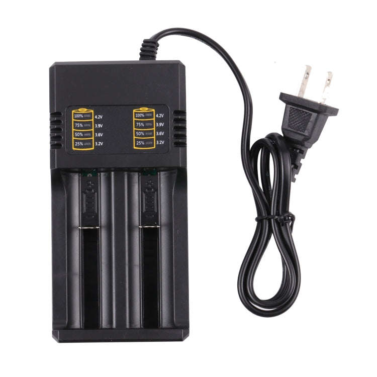 MS-282AX 2-Slot Lithium Battery Charger For 18650 / 26650 / 14500 / 16340 / 18500 Lithium Batteri...