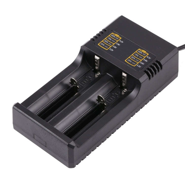 MS-282AX 2-Slot Lithium Battery Charger For 18650 / 26650 / 14500 / 16340 / 18500 Lithium Batteri...