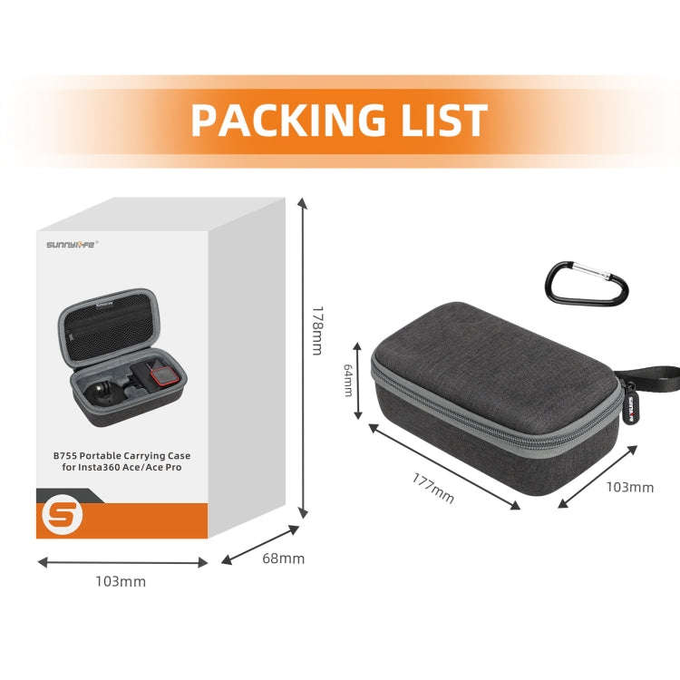 For Insta360 Ace / Ace Pro Sunnylife Portable Carrying Case Handbag Mini Travel Case Organizer Pr...