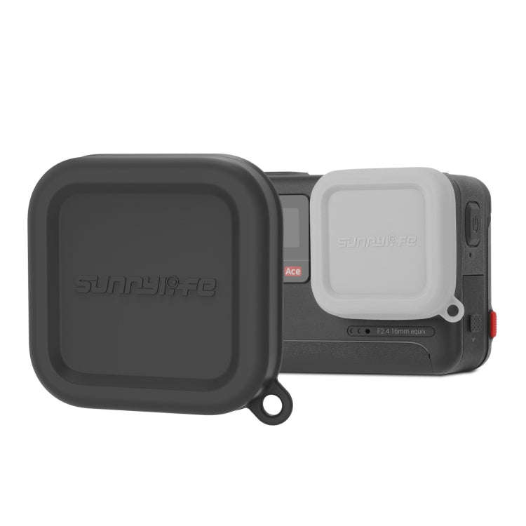 For Insta360 Ace / Ace Pro Sunnylife Silicone Lens Cap Protector Lens Cover (Black)