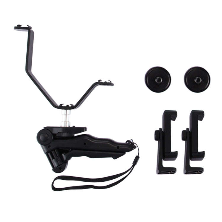 Smartphone Live Broadcast Bracket Grip Folding Tripod Holder Kits with 2x Phone Clips , For iPhon...